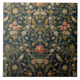 Elegant Art Nouveau Floral Bird Vintage Botanical Fliese