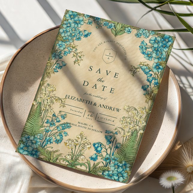 Elegant Art Nouveau Floral Wedding Save The Date (Von Creator hochgeladen)