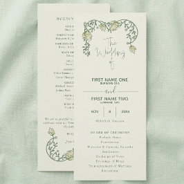 Elegant art nouveau vintage floral wedding program programm
