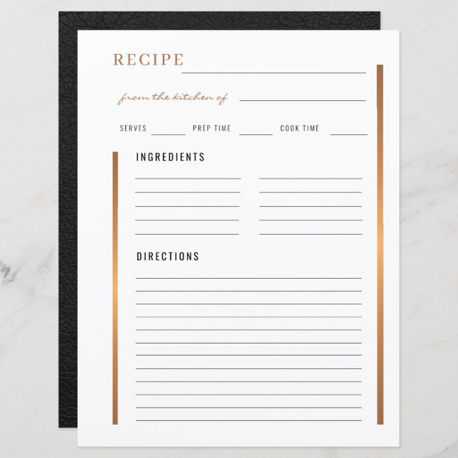 Elegant aus der Küche des Goldrezeptes (Vorne/Hinten)