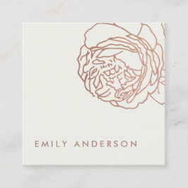 ELEGANT AUS WEISSER BLUSSPINK ROSE GOLD FLORAL QUADRATISCHE VISITENKARTE