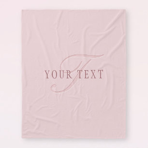 Elegant aussehendes Monogramm   Roségold Fleecedecke