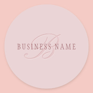 Elegant aussehendes Monogramm Roségold Runder Aufkleber