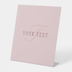 Elegant aussehendes Monogramm   Roségold Sockelschild