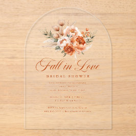Elegant Autumn Fall In Love Bridal Shower Acryleinladungen