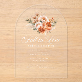 Elegant Autumn Fall In Love Bridal Shower Acryleinladungen