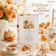 Elegant Autumn Tea Party Birthday