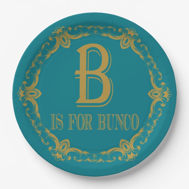 Elegant B Is For Bunco Pappteller (Vorderseite)