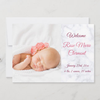 Elegant Baby Birth Announcement – with Photo Ankündigung