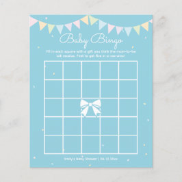 Elegant Baby Blue Boy Baby Shower Baby Bingo Game