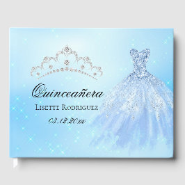 Elegant Baby Blue Quinceanera Gästebuch