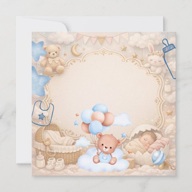 Elegant Baby Celebration Invitation Template Einladung (Vorderseite)
