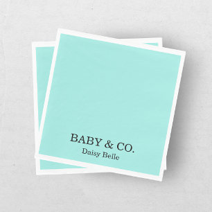 Elegant Baby & Co Schwarz Türkis Babyparty Serviette