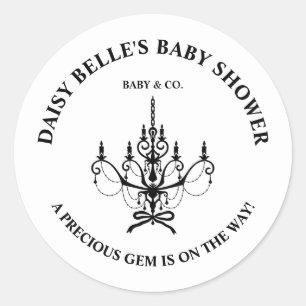 Elegant Baby & Co Schwarzer Kronleuchter-Baby-Show Runder Aufkleber