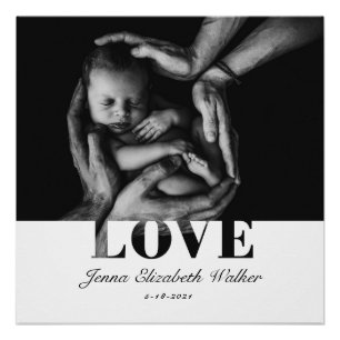 Elegant Baby Foto Liebe Typografie Poster