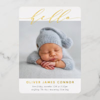 ELEGANT BABY FOTO Moderne Hello Kalligraphie hoch