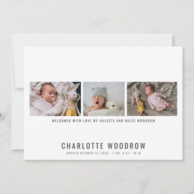 Elegant Baby Girl Foto Collage Geburtserklärung