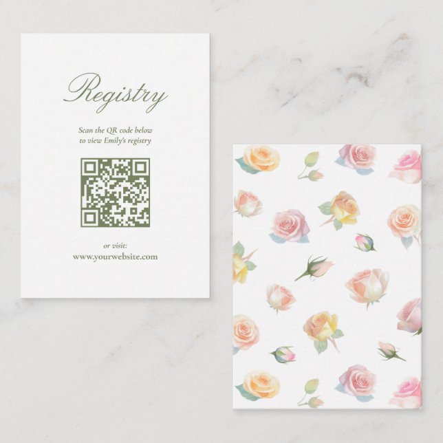 Elegant Baby in Bloom Baby Shower Registry Begleitkarte (Vorne/Hinten)