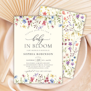 Elegant Baby in Bloom ScripWildflower Baby Shower Einladung
