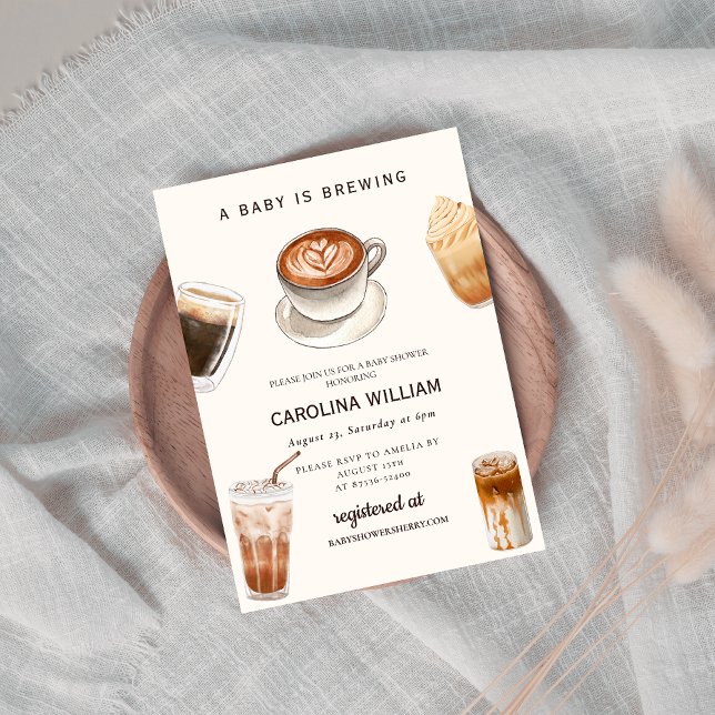 Elegant Baby ist das Brewing Coffee Baby Duwer Einladung (Von Creator hochgeladen)