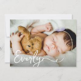 Elegant Baby Mädchenname Custom Foto Birth Dankeskarte