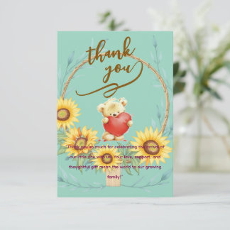 Elegant Baby personalized Flat Thank You Card Dankeskarte