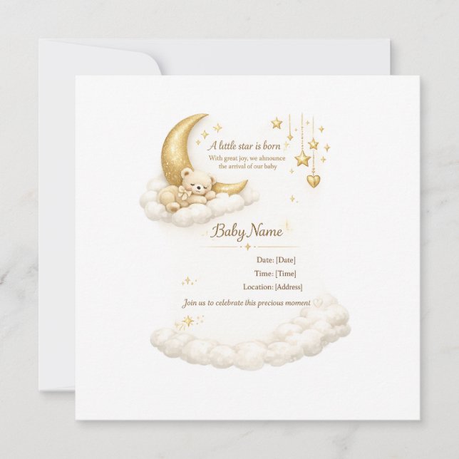 Elegant Baby Shower Invitation Einladung (Vorderseite)