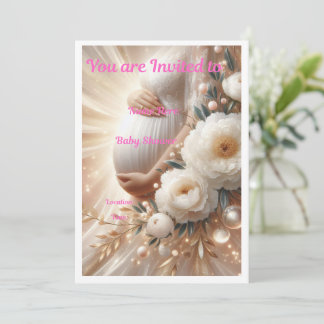 Elegant Baby Shower Invitation Floral Design Einladung