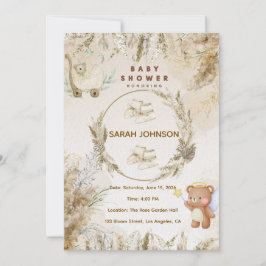 Elegant Baby Shower Invitation | Pink Floral Einladung