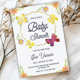 Elegant baby shower Invitation with floral design Einladung