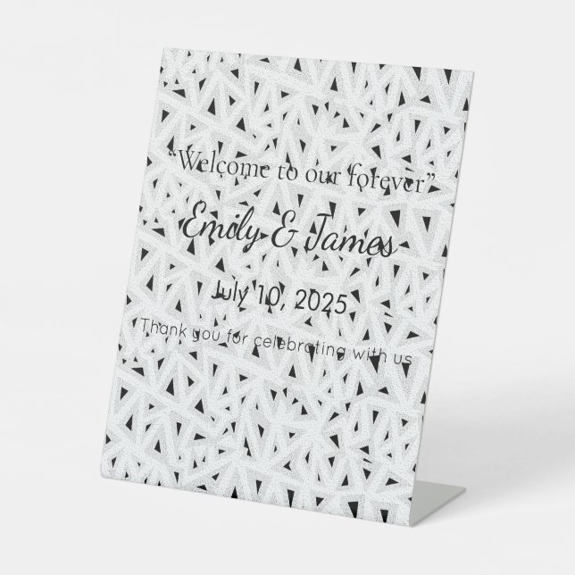 Elegant Baby Shower Pedestal Sign | Floral & Gold  Sockelschild (Vorderseite)