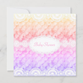 ELEGANT BABY SHOWING INVITATION Regenbogen MERMAID Einladung