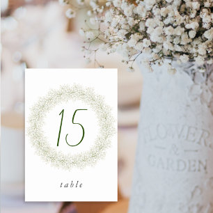 Elegant Baby's Breath Wreath Bridal Shower Tischnummer