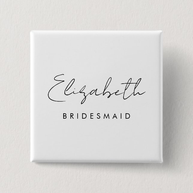 Elegant Bachelore Bridesmaid Womens Square Button (Vorderseite)