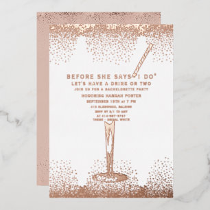Elegant Bachelorette Einladung   Rose Gold