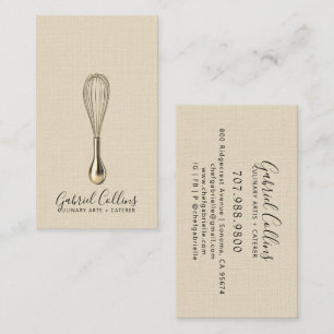 Elegant Baker Bakers Whisk Cream Leinen  Visitenkarte