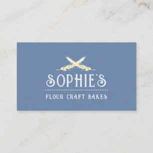Elegant Baker's Blue Logo Business Card Visitenkarte