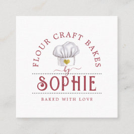 Elegant Baker's Logo Business Card Quadratische Visitenkarte