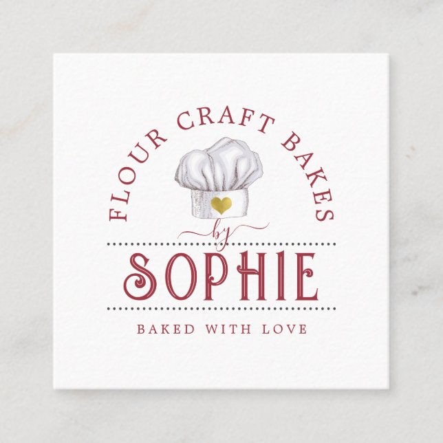 Elegant Baker's Logo Business Card Quadratische Visitenkarte (Vorderseite)