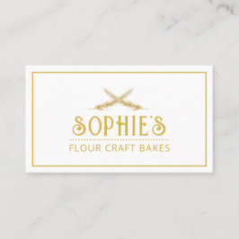 Elegant Baker's Logo Gold Typografy Business Card Visitenkarte