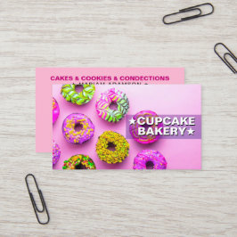 Elegant Baking Sweets | Pink Cupcake Bäckerei Visitenkarte