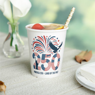 Elegant Bald Eagle America 250 Land of the Free  Pappbecher