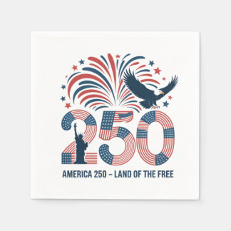 Elegant Bald Eagle America 250 Land of the Free  Serviette
