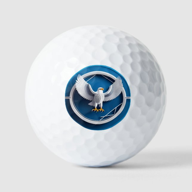 Elegant Bald Eagle Emblem Golfball (Vorderseite)