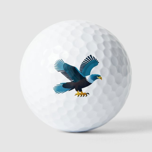 Elegant Bald Eagle Emblem Golfball (Vorderseite)