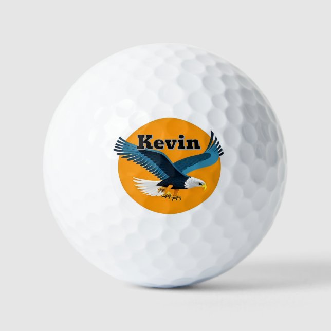 Elegant Bald Eagle Emblem Golfball (Vorderseite)