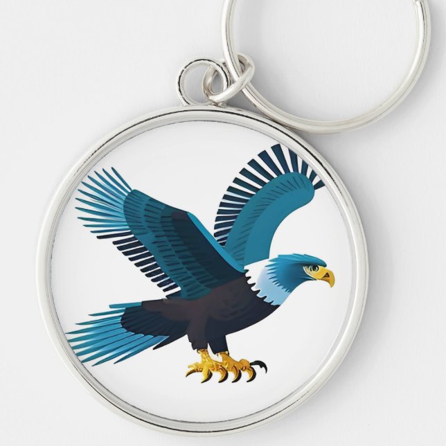 Elegant Bald Eagle Emblem Schlüsselanhänger (Vorne)