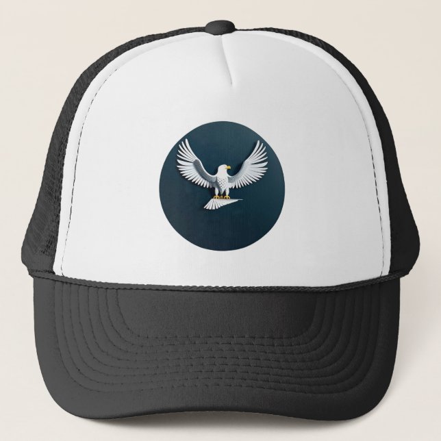 Elegant Bald Eagle Emblem Truckerkappe (Vorderseite)