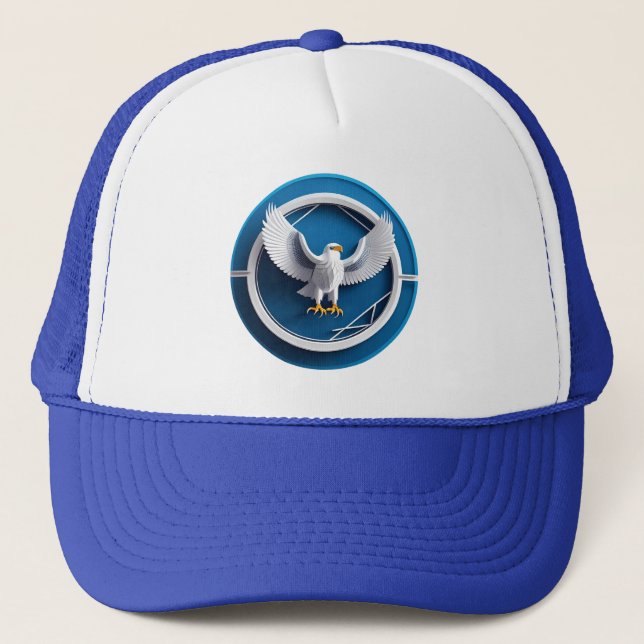 Elegant Bald Eagle Emblem Truckerkappe (Vorderseite)