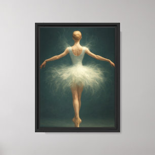 Elegant Ballerina in White Tutu Leinwanddruck